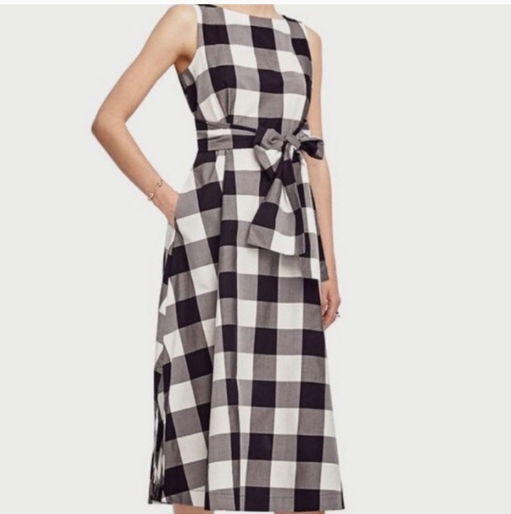 Ann Taylor  Gingham Midi Dress - Picture 3 of 9